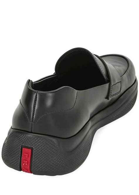 prada spazzolato leather loafer|prada spazzolato loafers.